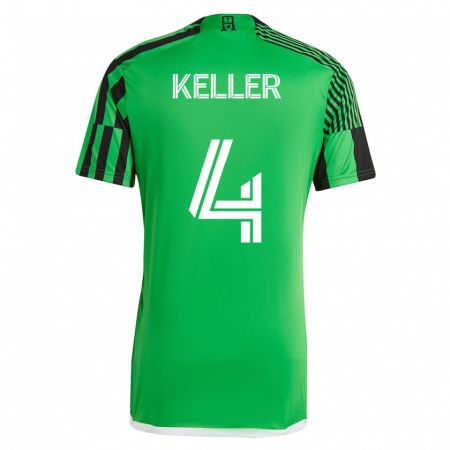 Kandiny Muži Kipp Keller #4 Zelená Čierna Dresy Hazai Csapatmez 2023/24 Triĭká