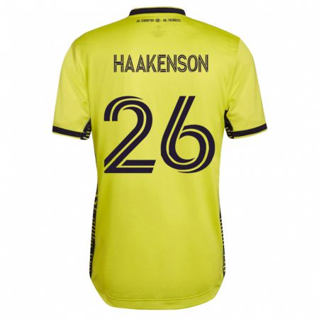Kandiny Muži Luke Haakenson #26 Žltá Dresy Hazai Csapatmez 2023/24 Triĭká