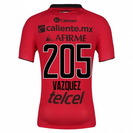Kandiny Muži Aldair Vázquez #205 Červená Dresy Hazai Csapatmez 2023/24 Triĭká