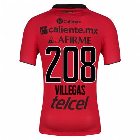 Kandiny Muži Óscar Villegas #208 Červená Dresy Hazai Csapatmez 2023/24 Triĭká