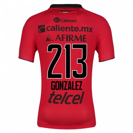 Kandiny Muži Óscar González #213 Červená Dresy Hazai Csapatmez 2023/24 Triĭká