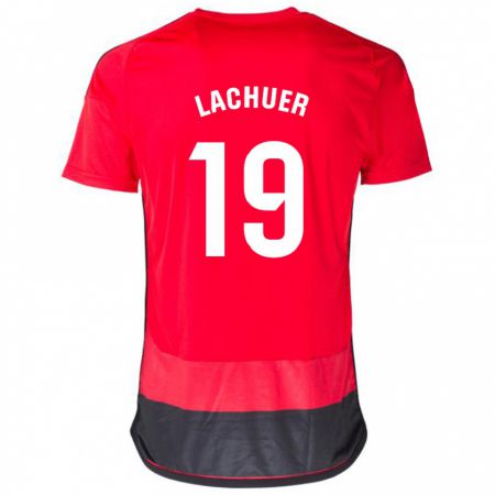 Kandiny Muži Mathis Lachuer #19 Červená Čierna Dresy Hazai Csapatmez 2023/24 Triĭká