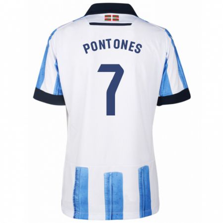Kandiny Muži Juan Carlos Pontones #7 Modrá Biela Dresy Hazai Csapatmez 2023/24 Triĭká