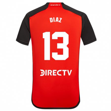 Kandiny Muži Enzo Díaz #13 Červená Dresy Idegenbeli Csapatmez 2023/24 Triĭká