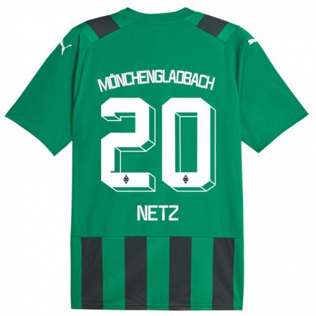 Kandiny Muži Luca Netz #20 Čierna Zelená Dresy Idegenbeli Csapatmez 2023/24 Triĭká
