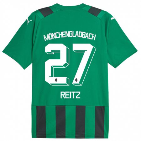 Kandiny Muži Rocco Reitz #27 Čierna Zelená Dresy Idegenbeli Csapatmez 2023/24 Triĭká