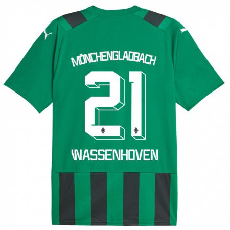Kandiny Muži Michelle Wassenhoven #21 Čierna Zelená Dresy Idegenbeli Csapatmez 2023/24 Triĭká