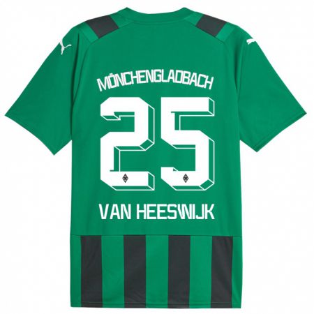 Kandiny Muži Amber Van Heeswijk #25 Čierna Zelená Dresy Idegenbeli Csapatmez 2023/24 Triĭká
