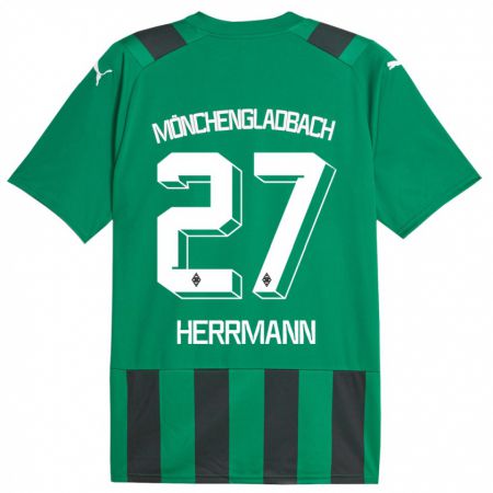 Kandiny Muži Michelle Herrmann #27 Čierna Zelená Dresy Idegenbeli Csapatmez 2023/24 Triĭká