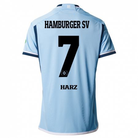 Kandiny Muži Theo Harz #7 Modrá Dresy Idegenbeli Csapatmez 2023/24 Triĭká