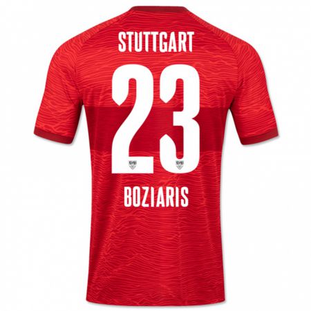 Kandiny Muži Giannis Boziaris #23 Červená Dresy Idegenbeli Csapatmez 2023/24 Triĭká