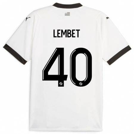 Kandiny Muži Geoffrey Lembet #40 Biely Dresy Idegenbeli Csapatmez 2023/24 Triĭká