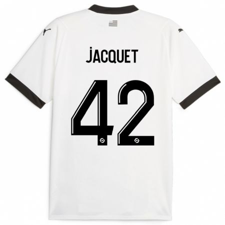 Kandiny Muži Jérémy Jacquet #42 Biely Dresy Idegenbeli Csapatmez 2023/24 Triĭká
