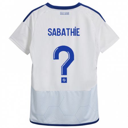 Kandiny Muži Gabin Sabathié #0 Biely Dresy Idegenbeli Csapatmez 2023/24 Triĭká
