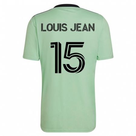 Kandiny Muži Steeve Louis-Jean #15 Svetlo Zelená Dresy Idegenbeli Csapatmez 2023/24 Triĭká