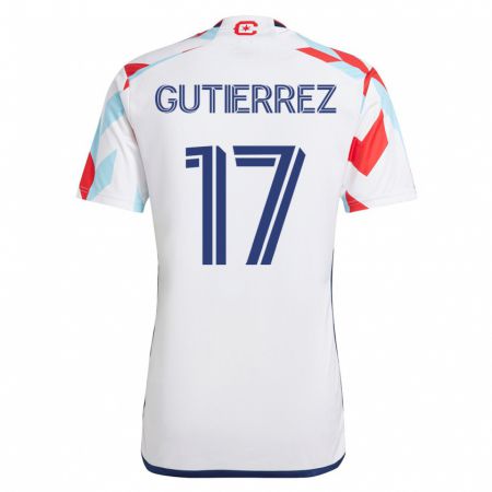 Kandiny Muži Brian Gutiérrez #17 Biela Modrá Dresy Idegenbeli Csapatmez 2023/24 Triĭká