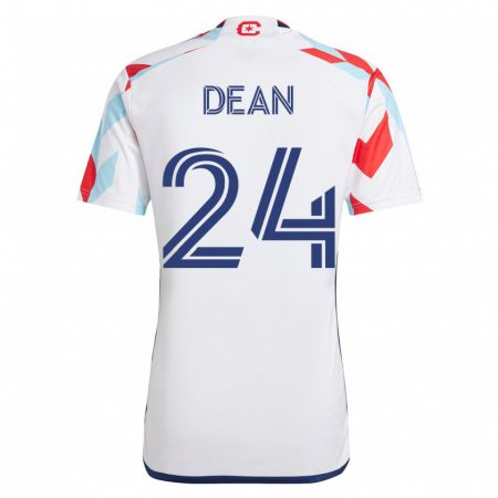 Kandiny Muži Jonathan Dean #24 Biela Modrá Dresy Idegenbeli Csapatmez 2023/24 Triĭká