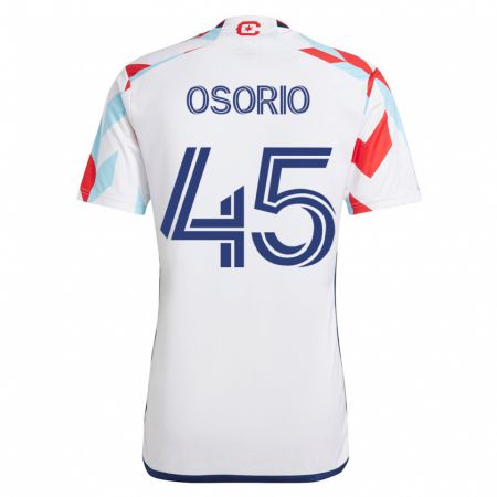 Kandiny Muži Harold Osorio #45 Biela Modrá Dresy Idegenbeli Csapatmez 2023/24 Triĭká