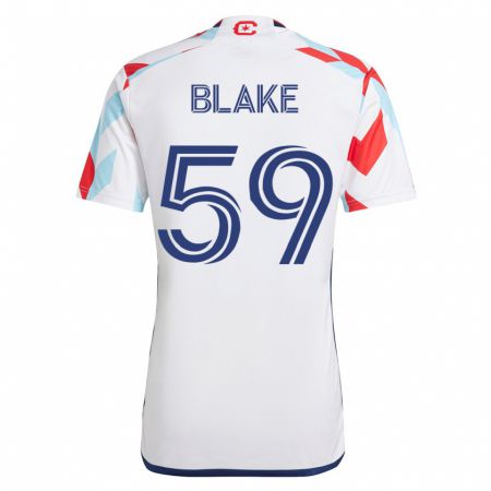 Kandiny Muži Romain Blake #59 Biela Modrá Dresy Idegenbeli Csapatmez 2023/24 Triĭká