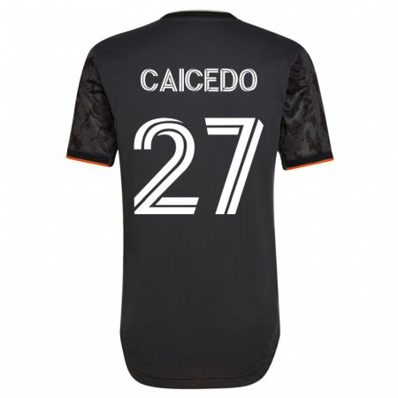 Kandiny Muži Luis Caicedo #27 Čierna Dresy Idegenbeli Csapatmez 2023/24 Triĭká