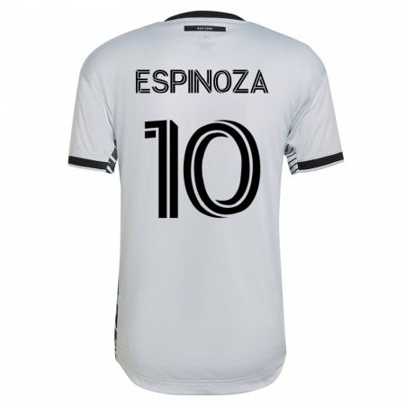 Kandiny Muži Cristian Espinoza #10 Biely Dresy Idegenbeli Csapatmez 2023/24 Triĭká