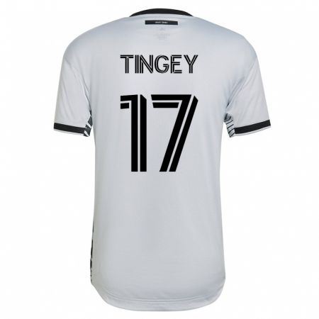 Kandiny Muži Keegan Tingey #17 Biely Dresy Idegenbeli Csapatmez 2023/24 Triĭká