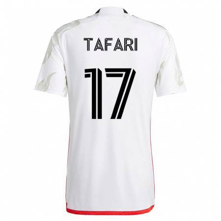 Kandiny Muži Nkosi Tafari #17 Biely Dresy Idegenbeli Csapatmez 2023/24 Triĭká