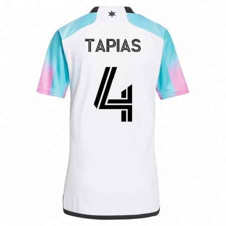 Kandiny Muži Miguel Tapias #4 Biely Dresy Idegenbeli Csapatmez 2023/24 Triĭká