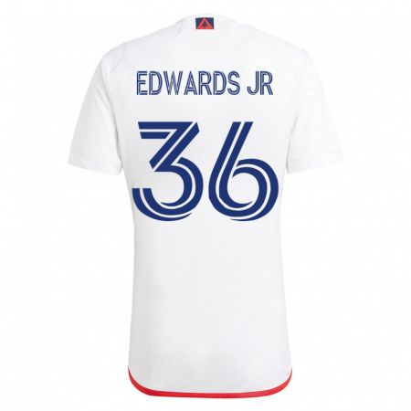 Kandiny Muži Earl Edwards Jr. #36 Biela Červená Dresy Idegenbeli Csapatmez 2023/24 Triĭká