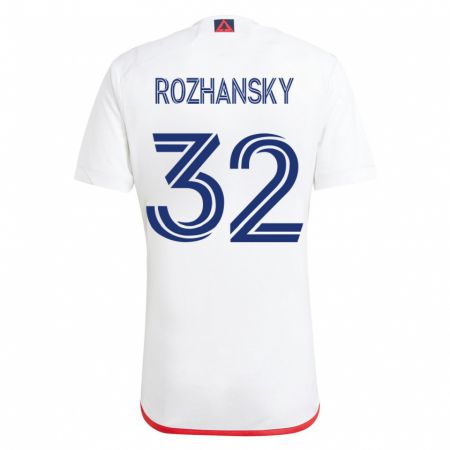 Kandiny Muži Jake Rozhansky #32 Biela Červená Dresy Idegenbeli Csapatmez 2023/24 Triĭká