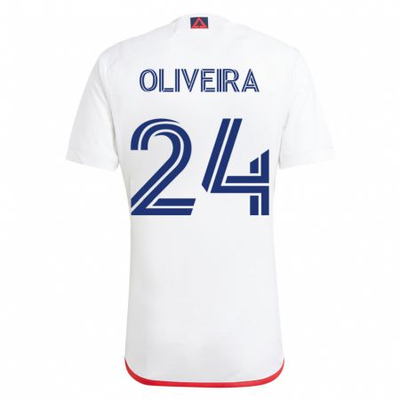 Kandiny Muži Cristiano Oliveira #24 Biela Červená Dresy Idegenbeli Csapatmez 2023/24 Triĭká