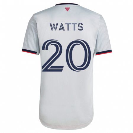 Kandiny Muži Akil Watts #20 Biely Dresy Idegenbeli Csapatmez 2023/24 Triĭká