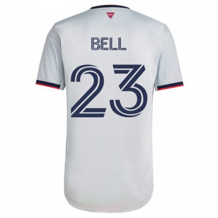 Kandiny Muži Jon Bell #23 Biely Dresy Idegenbeli Csapatmez 2023/24 Triĭká