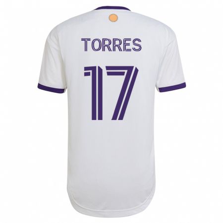 Kandiny Muži Facundo Torres #17 Biely Dresy Idegenbeli Csapatmez 2023/24 Triĭká