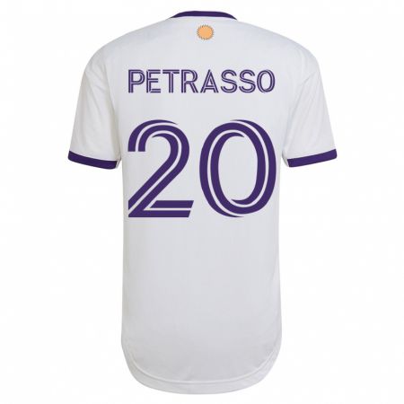 Kandiny Muži Luca Petrasso #20 Biely Dresy Idegenbeli Csapatmez 2023/24 Triĭká