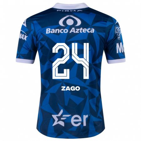 Kandiny Muži Diego Zago #24 Modrá Dresy Idegenbeli Csapatmez 2023/24 Triĭká