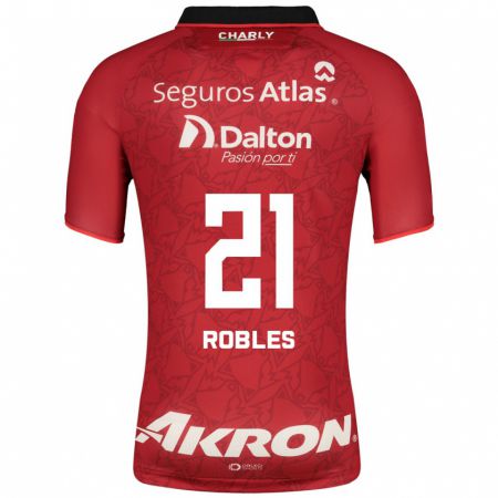 Kandiny Muži Carlos Robles #21 Červená Dresy Idegenbeli Csapatmez 2023/24 Triĭká