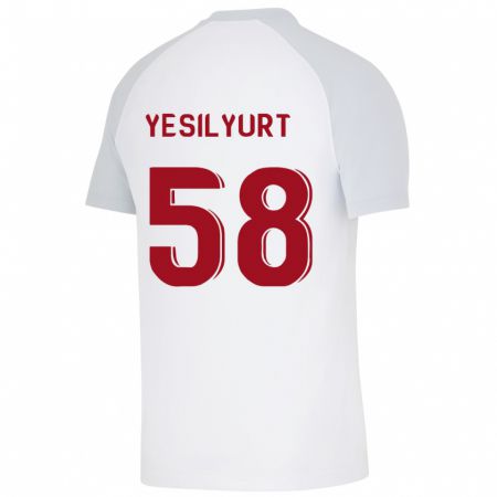 Kandiny Muži Ali Yeşilyurt #58 Biely Dresy Idegenbeli Csapatmez 2023/24 Triĭká