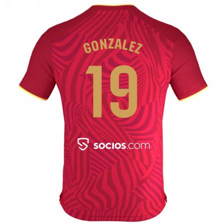 Kandiny Muži Carlos González #19 Červená Dresy Idegenbeli Csapatmez 2023/24 Triĭká
