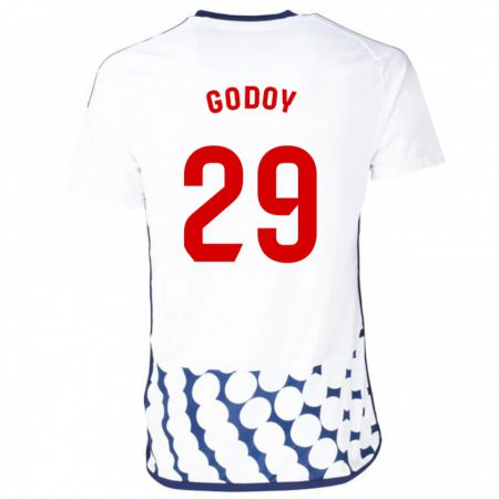 Kandiny Muži Alan Godoy #29 Biely Dresy Idegenbeli Csapatmez 2023/24 Triĭká