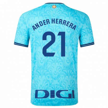 Kandiny Muži Ander Herrera #21 Modrá Obloha Dresy Idegenbeli Csapatmez 2023/24 Triĭká