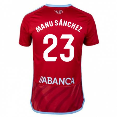 Kandiny Muži Manu Sánchez #23 Červená Dresy Idegenbeli Csapatmez 2023/24 Triĭká