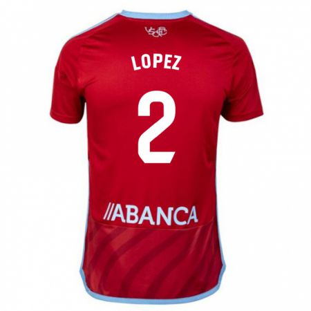 Kandiny Muži Iván López #2 Červená Dresy Idegenbeli Csapatmez 2023/24 Triĭká