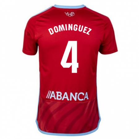 Kandiny Muži Javi Domínguez #4 Červená Dresy Idegenbeli Csapatmez 2023/24 Triĭká