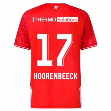 Kandiny Ženy Alec Van Hoorenbeeck #17 Červená Dresy Hazai Csapatmez 2023/24 Triĭká