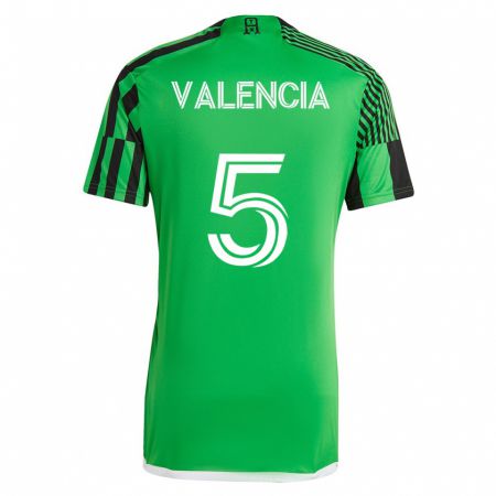 Kandiny Ženy Jhojan Valencia #5 Zelená Čierna Dresy Hazai Csapatmez 2023/24 Triĭká