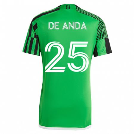 Kandiny Ženy Anthony De Anda #25 Zelená Čierna Dresy Hazai Csapatmez 2023/24 Triĭká