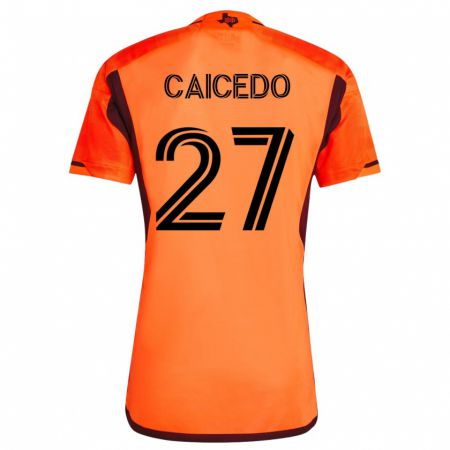 Kandiny Ženy Luis Caicedo #27 Oranžová Dresy Hazai Csapatmez 2023/24 Triĭká