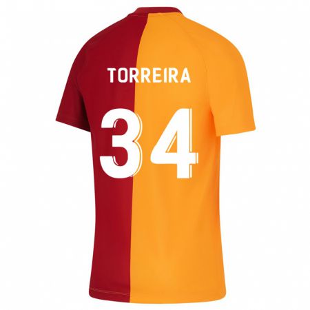 Kandiny Ženy Lucas Torreira #34 Oranžová Dresy Hazai Csapatmez 2023/24 Triĭká