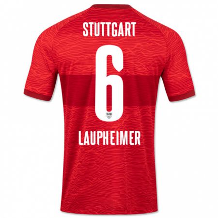 Kandiny Ženy Lukas Laupheimer #6 Červená Dresy Idegenbeli Csapatmez 2023/24 Triĭká